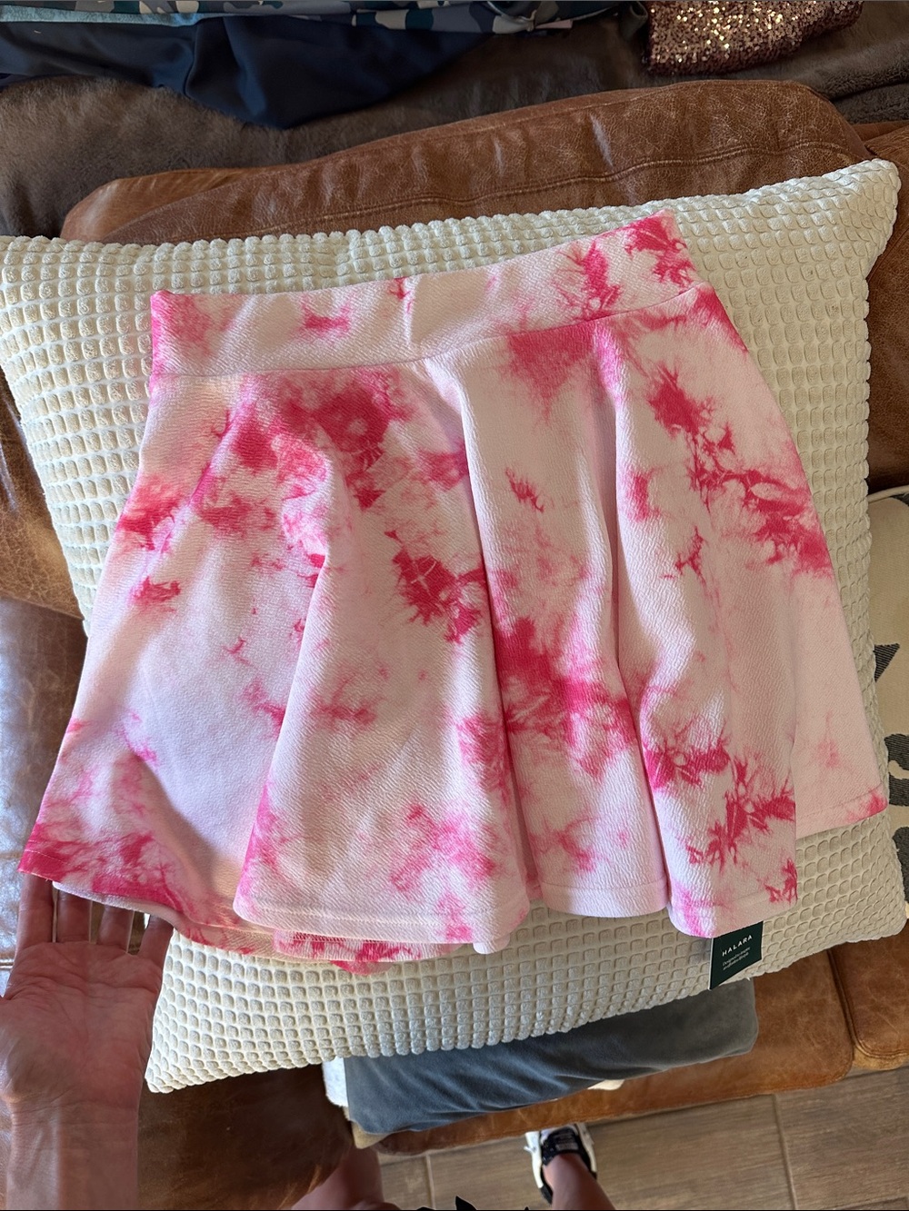 NWT Halara Pink Tie Dye Skater Tennis Skirt M